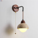 Axyaa Adjustable LED Wall Lamp Yellow Travertine White Glass Nordic Modern