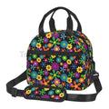 Axyaa Hippie Flower Insulated Lunch Bag with Adjustable Strap