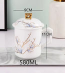 Axyaa Blue Orchid Espresso Cup Set Bone  Ceramic Tea Thermal Mug