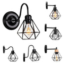 Axyaa Industrial Vintage LED Wall Light Sconce Cage Lampshade Loft Bedside Lighting