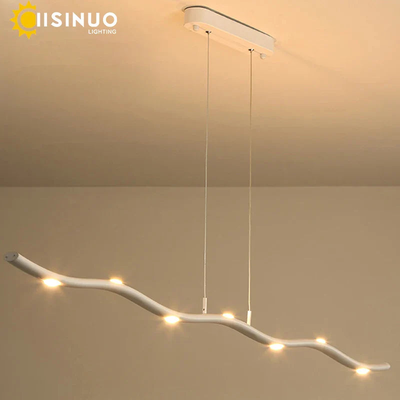 Axyaa Wave Chandelier: Adjustable LED Pendant Light for Living Room and Office