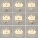 Axyaa Pink Crown Wall Lamps for Girl Kids Room Night Light
