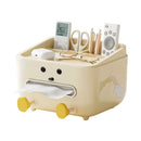 Axyaa Multifunction Tissue Box with Lid, Remote Holder, Phone Stand Organize