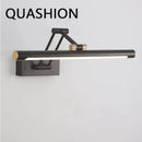 Axyaa Modern Metal Wall Lamp with Foldable Mirror Sconce Light for Bedroom