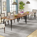 Axyaa Rustic Industrial Dining Table, Spacious for 6-8, Sturdy Metal Legs, Modern Faux Wood