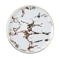 Axyaa Golden Marble Pattern Ceramic Plate - New Nordic Style Steak Plate