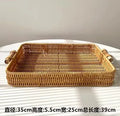 Axyaa Living Room Tray Fruit Basket Bread Plate Snack Basket Woven Wedding Plate