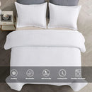 Axyaa Oversized King Lightweight White Bedspread Quilt Set - All Season Comforter Coverlet