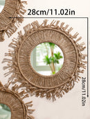 Axyaa Boho Macrame Round Wall Mirror Home Decor