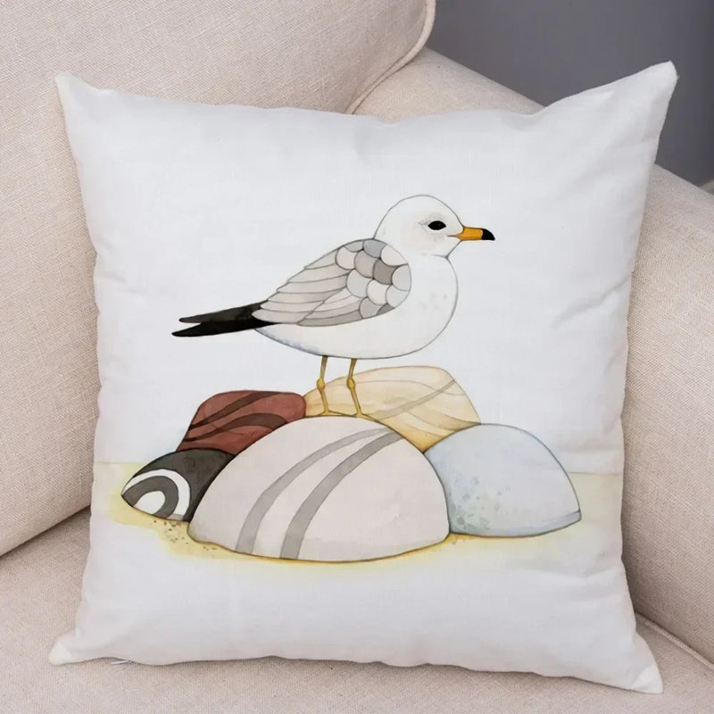 Axyaa Cartoon Parrot Pillowcase with Birds and Flowers 45x45cm