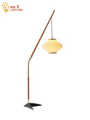 Axyaa Minimalist Medieval Floor Lamp Cream Color Acrylic LED E27 Designer Standing Lamp