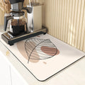 Axyaa Diatomite Kitchen Mat: Flowers Pattern Table Decor & Cup Holder