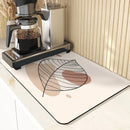 Axyaa Diatomite Kitchen Mat: Flowers Pattern Table Decor & Cup Holder