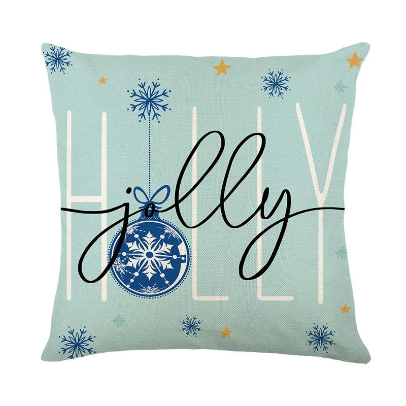 Merry Christmas Pillow Cover Set with Festive Prints - Axyaa