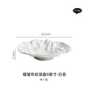 Axyaa Ceramic Western Dining Plate Set for High-End Restaurants & Home - Pleated Design