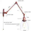 Axyaa Vintage Loft LED Wall Light Fixture Indoor Industrial Glass Lamp