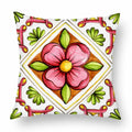 Axyaa Green Leaf Moroccan Flowers Cushion Cover 45X45cm