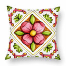 Axyaa Green Leaf Moroccan Flowers Cushion Cover 45X45cm
