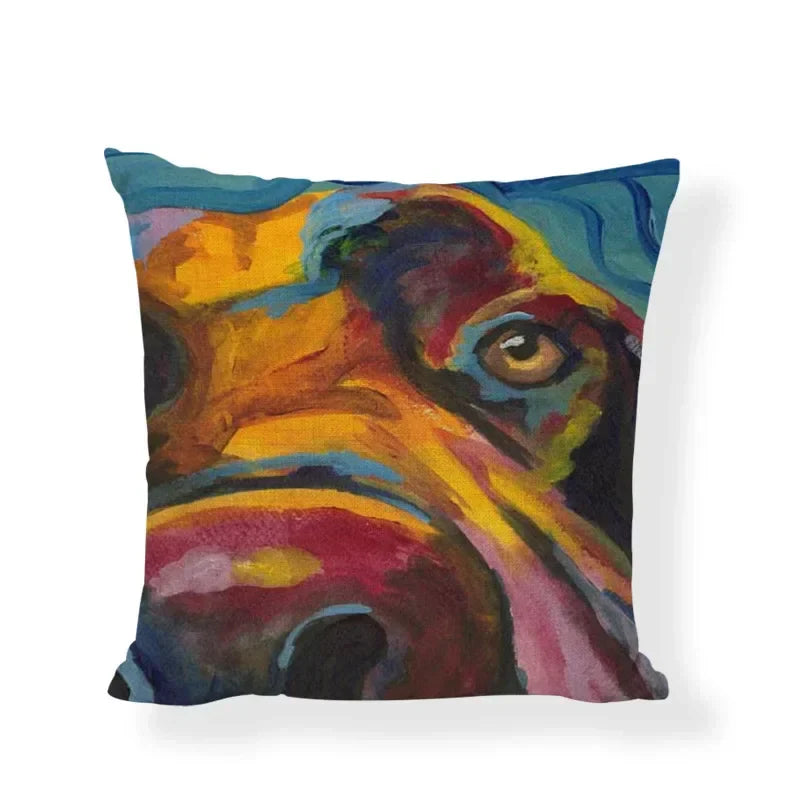 Axyaa Black White Dog Cushion Covers - Home Decor Pillow Cases