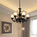 Axyaa Glass Shade Chandelier for Home Decor Lighting