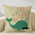 Axyaa Animal Linen Cushion Cover - Decorative Sofa Pillow - Home Decor - 45x45CM