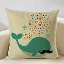 Axyaa Animal Linen Cushion Cover - Decorative Sofa Pillow - Home Decor - 45x45CM