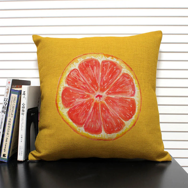 Axyaa Cactus Pineapple Pattern Cushion Cover 45x45 Linen Pillowcase