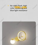 Axyaa LED Star Astronaut Projection Wall Lamp for Children's Room, Bedroom, and Hallway