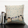 Animal Penguin Cushion Cover 45x45, Axyaa Brand - Cute & Funny Decorative Pillowcase