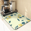 Axyaa Flowers Pattern Kitchen Absorbent Drying Mat: Stylish Table Decor & Accessory