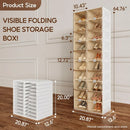 Axyaa Shoe Storage Box: Folding Organizer Rack with Magnetic Clear Door