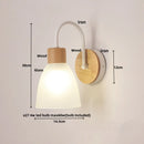 Axyaa Wood Base Glass Wall Lamp Sconce Modern LED Light Fixture