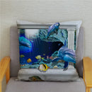Axyaa Dolphin Ocean Pattern Cushion Cover for Kids Sofa & Home Decor