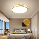 Axyaa Nordic Gold Round LED Ceiling Pendant Lamp for Bedroom Living Room Dining Room