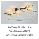 Axyaa Modern Glass LED Ceiling Lights Gold/Black Metal Lamps for Home Decor