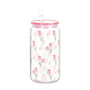 Axyaa Butterfly Lemon Print Double Wall Mason Jar Cup