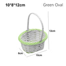 Axyaa Hand-Woven Wicker Flower Storage Basket: Beautiful Round/Oval Shape Basket