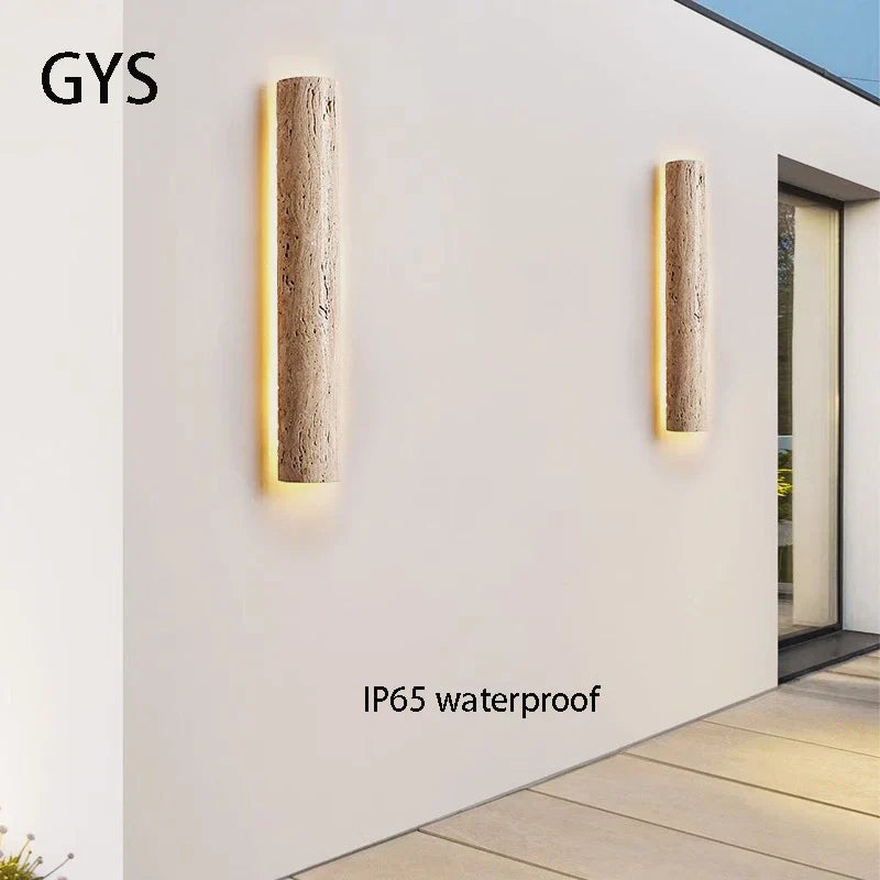 Axya Outdoor Travertine Stone LED Wall Wash Light for Balcony and Garden