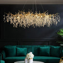 Axyaa Gold Crystal Chandeliers: Luxury Lighting for Living Room, Dining Room, Bedroom.