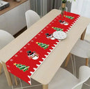 Axyaa Christmas Table Runner with Festive Gnome Tree Snowman Design