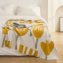 Axyaa Soft Orange Yellow Cotton Throw Blanket Home Sofa Couch Bed 50"x62"