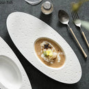 Axya White Ceramic Oval Dinner Soup Plate Snack Pasta Sushi Home Tableware
