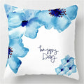 Axyaa Blue Flower Home Decor Pillowcase for Sofa, Bedding, Cushion
