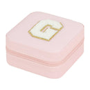 Axyaa Sequin Letter Jewelry Box with Mirror - Cute Portable Organizer Gift