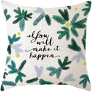 Axyaa Plants Print Linen Cushion Cover for Stylish Home Decor 45*45cm