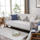 Axyaa Soft Washed Cotton Sofa Cover: Warm & Anti-Slip Solid Color Protective Towel