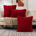 Axyaa Soft Plush Pineapple Grid Turtle Cushion Cover Cream White Sofa Pillow Cover