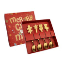 Axyaa Christmas Elk Dessert Spoon Set, Gold Silver Cutlery Coffee Fruit Spoon