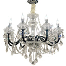 Axyaa Crystal LED Chandelier: Elegant Black Glass E14 Candle Light for Home Decor