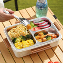 Axyaa Stainless Steel Bento Lunchbox with Compartments for Adults and Kids